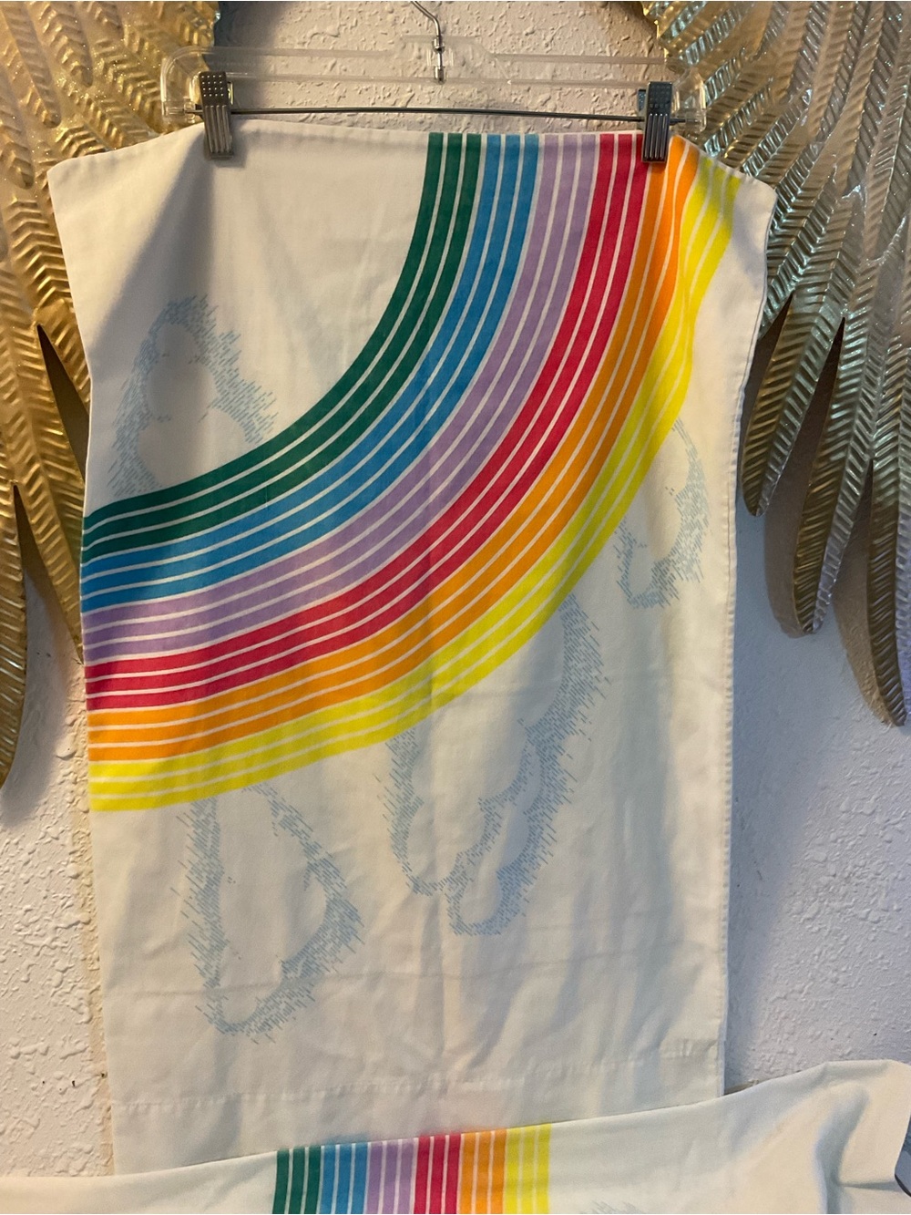 Set of 2 VTG 80's Canadian Sunset Rainbow Pillow Case
